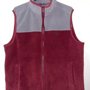 Brooks Brothers Burgundy and Gray Fleece Vest